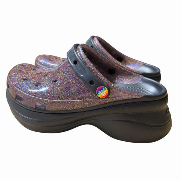 CROCS Women's Pride Bae Glitter Platform Sz 9 Purple Comfortable Comfort - Picture 3 of 7